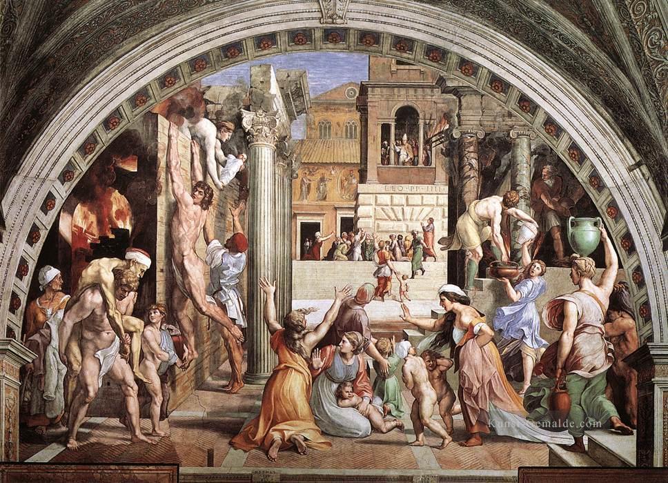 Das Feuer im Borgo Renaissance Meister Raphael Ölgemälde
